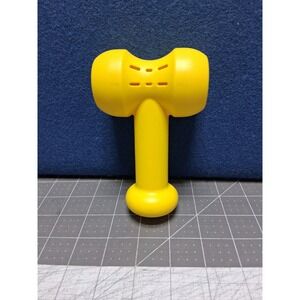Unbranded Toy Hammer Yellow Plastic Rounded Mallet Construction Prop
